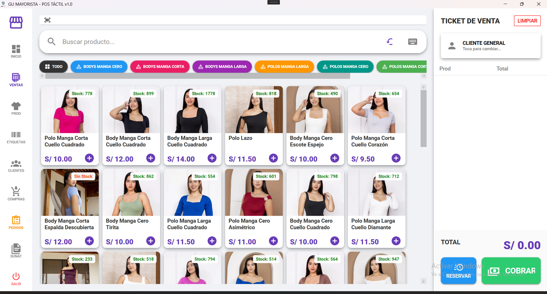 Interfaz del Punto de Venta Solufact